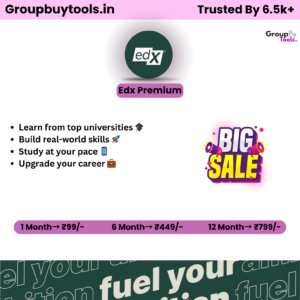 EdX Group Buy Plan pricing chart by Group Buy Tools showing monthly and yearly shared premium access options