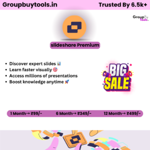 Slideshare Group Buy Plan pricing chart showing 1 month, 6 months, and 12 months shared premium access options
