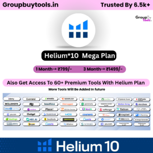 Helium 10 Mega Plan bundle including 60 plus premium tools like Semrush, Canva, and Udemy for ₹799